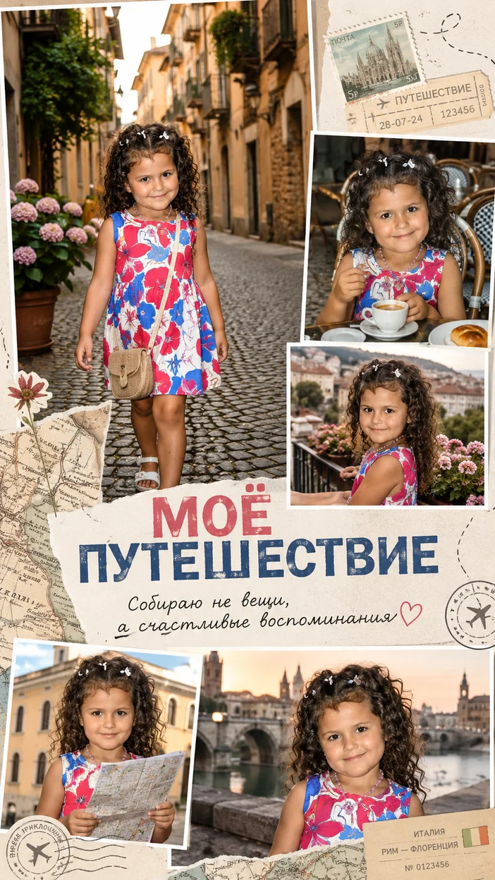 Фотосессия девушки в европейском коллаже