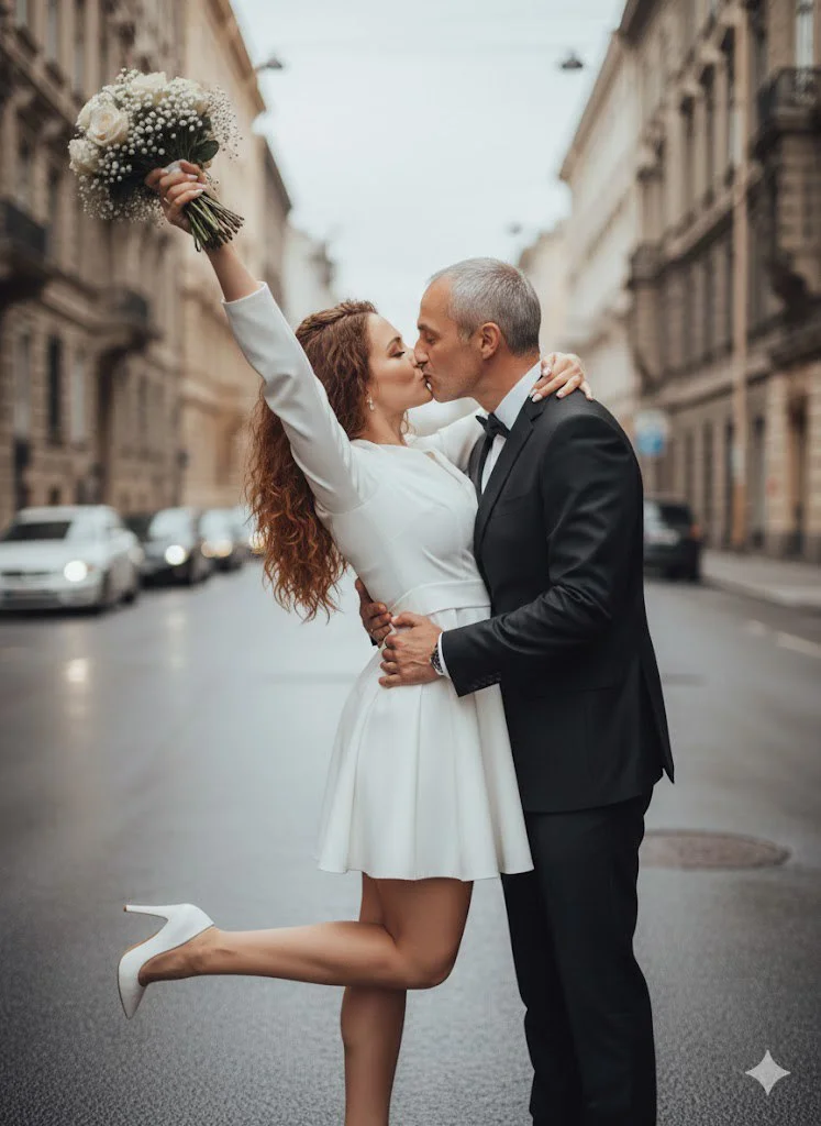 Свадебный драйв в центре города