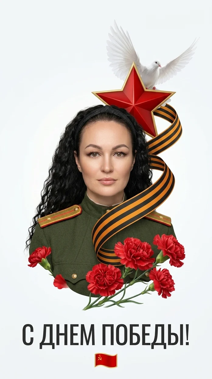 Открытка на 9  Мая с вашим фото 