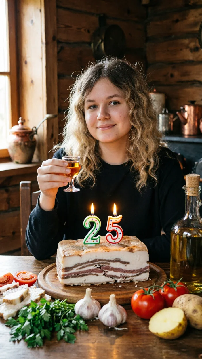 Юбилей 25 лет с салом и рюмкой ии фотосессия 