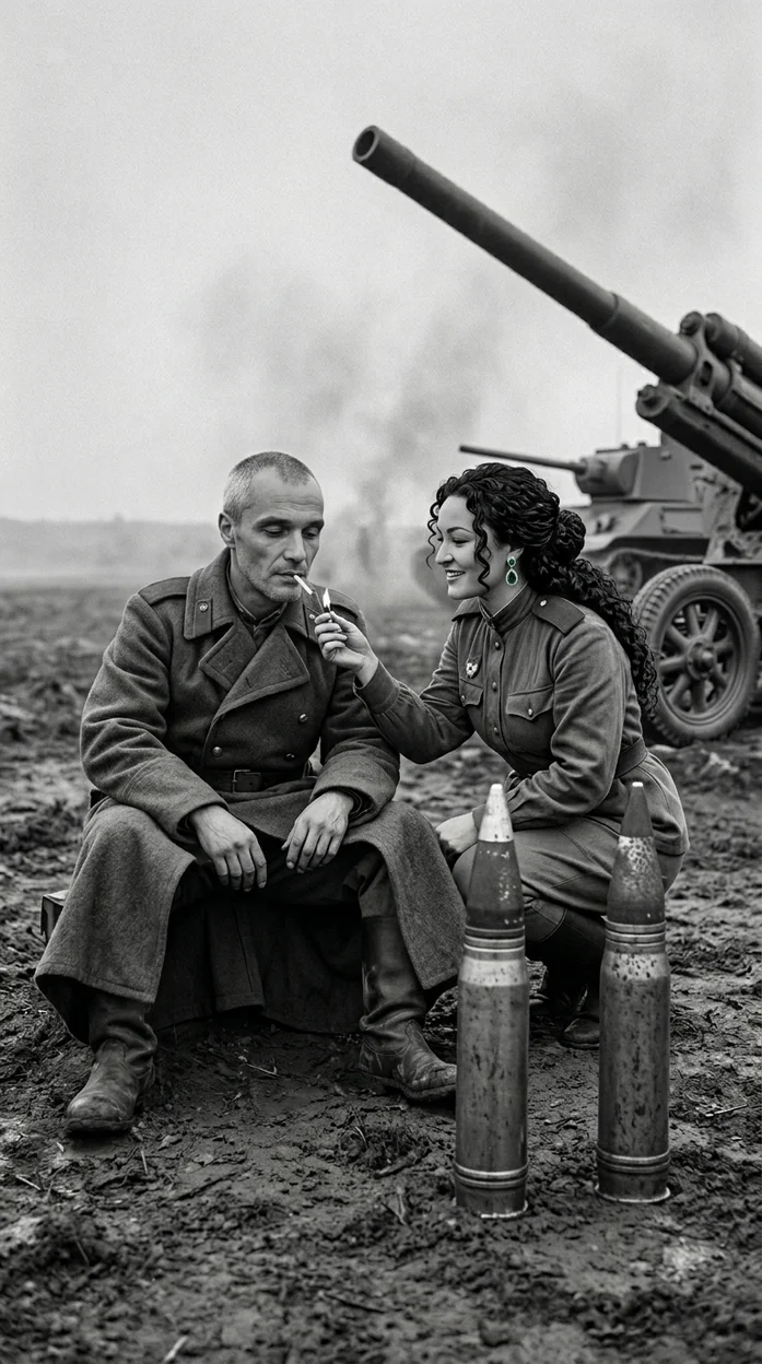  черно-белая военная фотография в стиле фронтовой хроники
