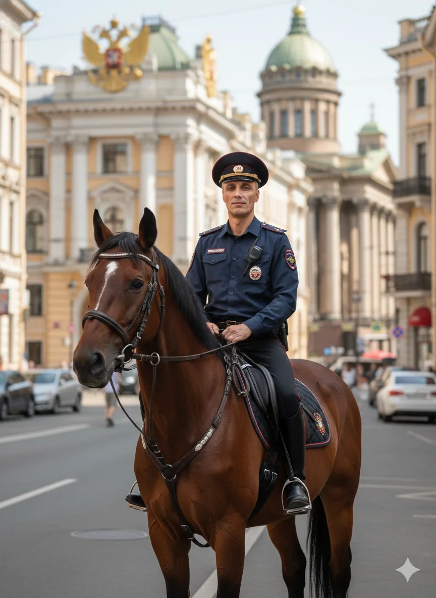 ИИ-фотосессия — Конная полиция