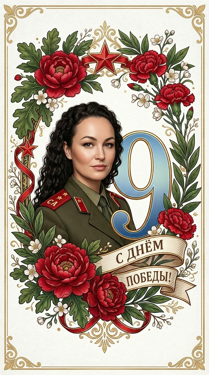 «С ПРАЗДНИКОМ МАЯ!» 9 Мая открытка 