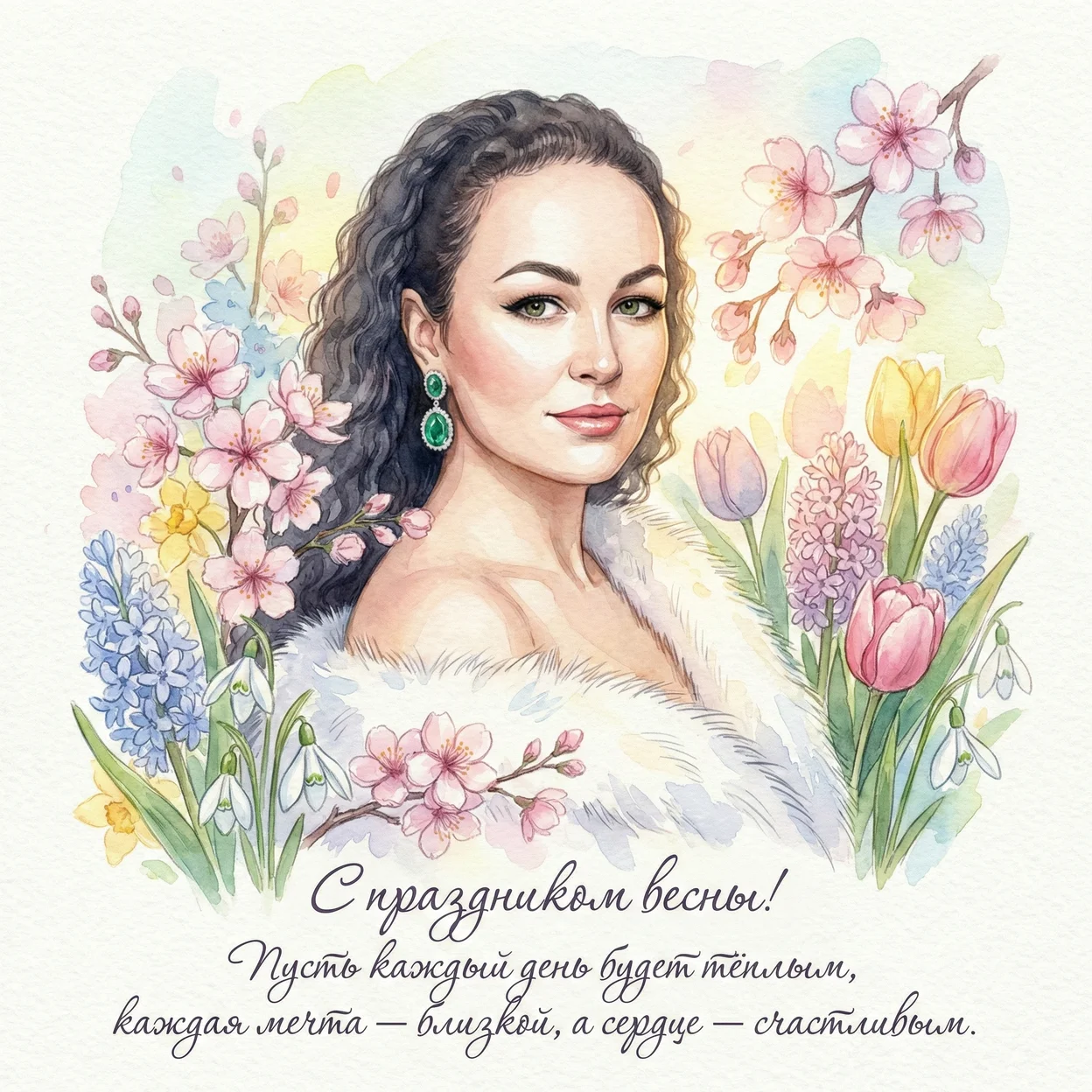 Пусть каждый день будет тёплым, - Открытка с вашим фото 