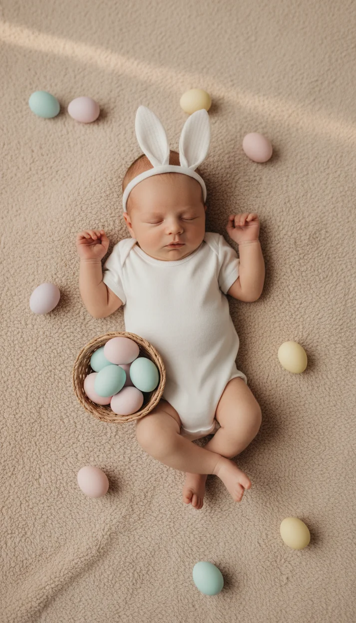  Малыш с пасхальными яйцами