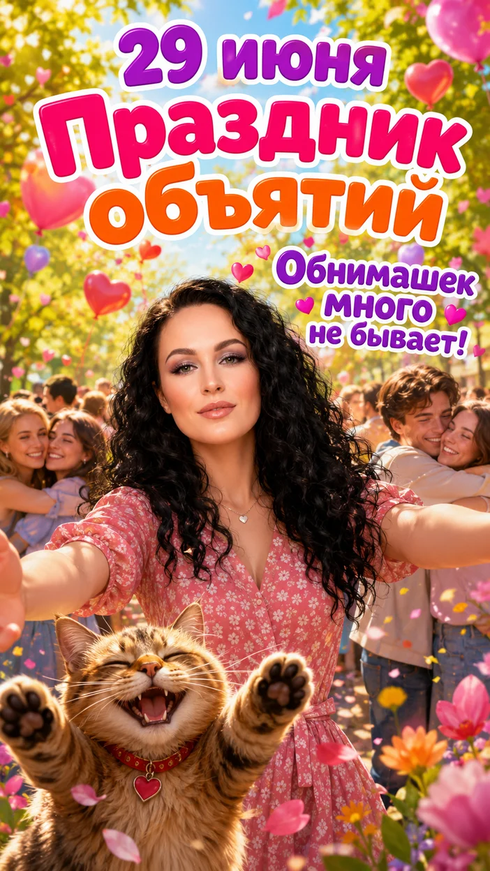 «Праздник объятий» 29 июня открытка 