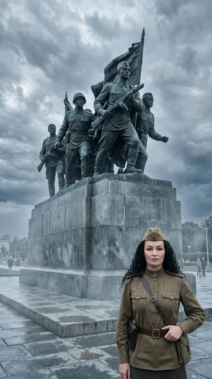  фотореалистичная сцена с военным памятником