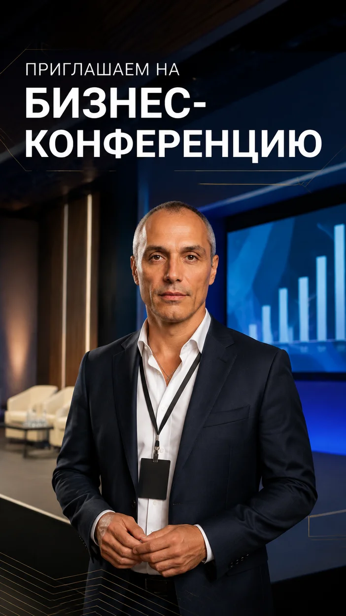 Фотооткрытка — приглашаем на бизнес-конференцию