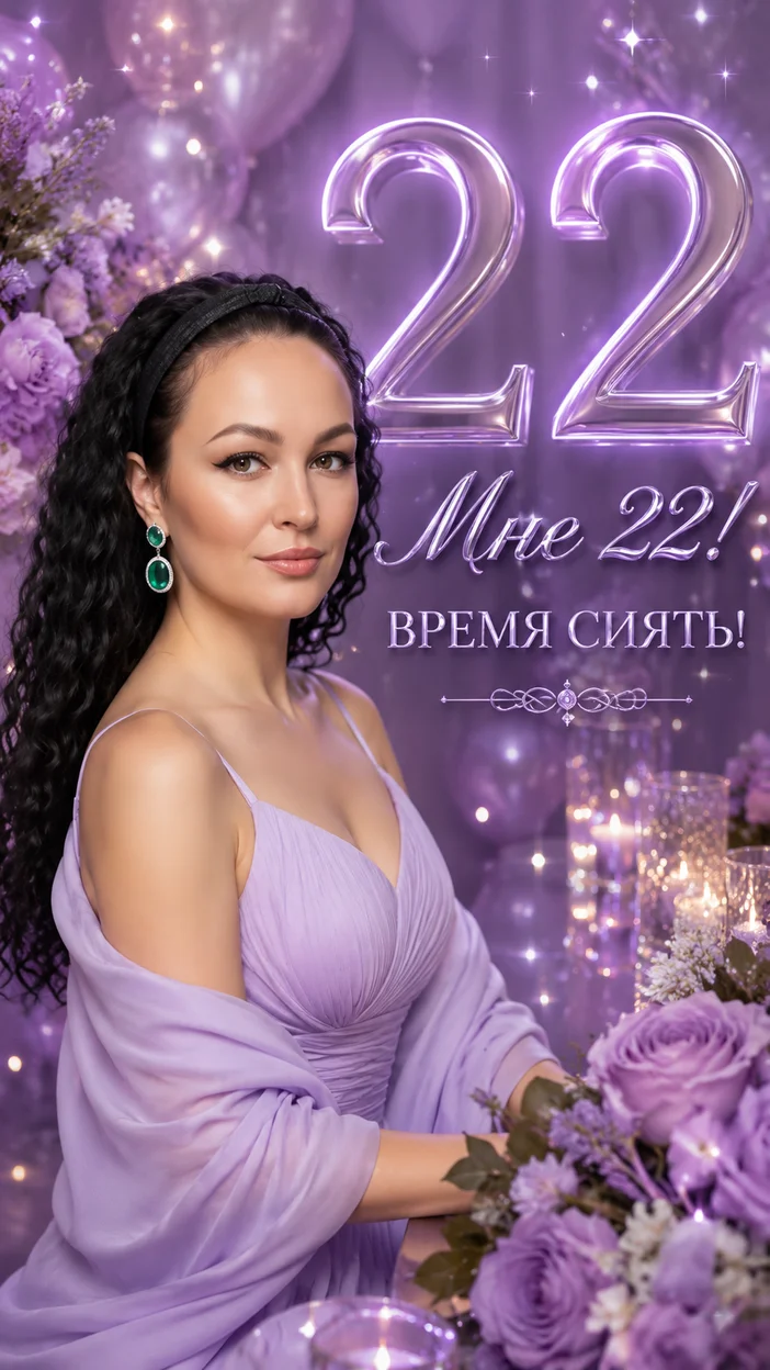 ИИ фото на День рождения «Мне 22!» 