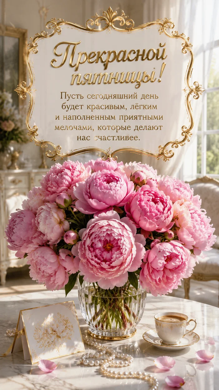Фотооткрытка с текстом «Прекрасной пятницы!»