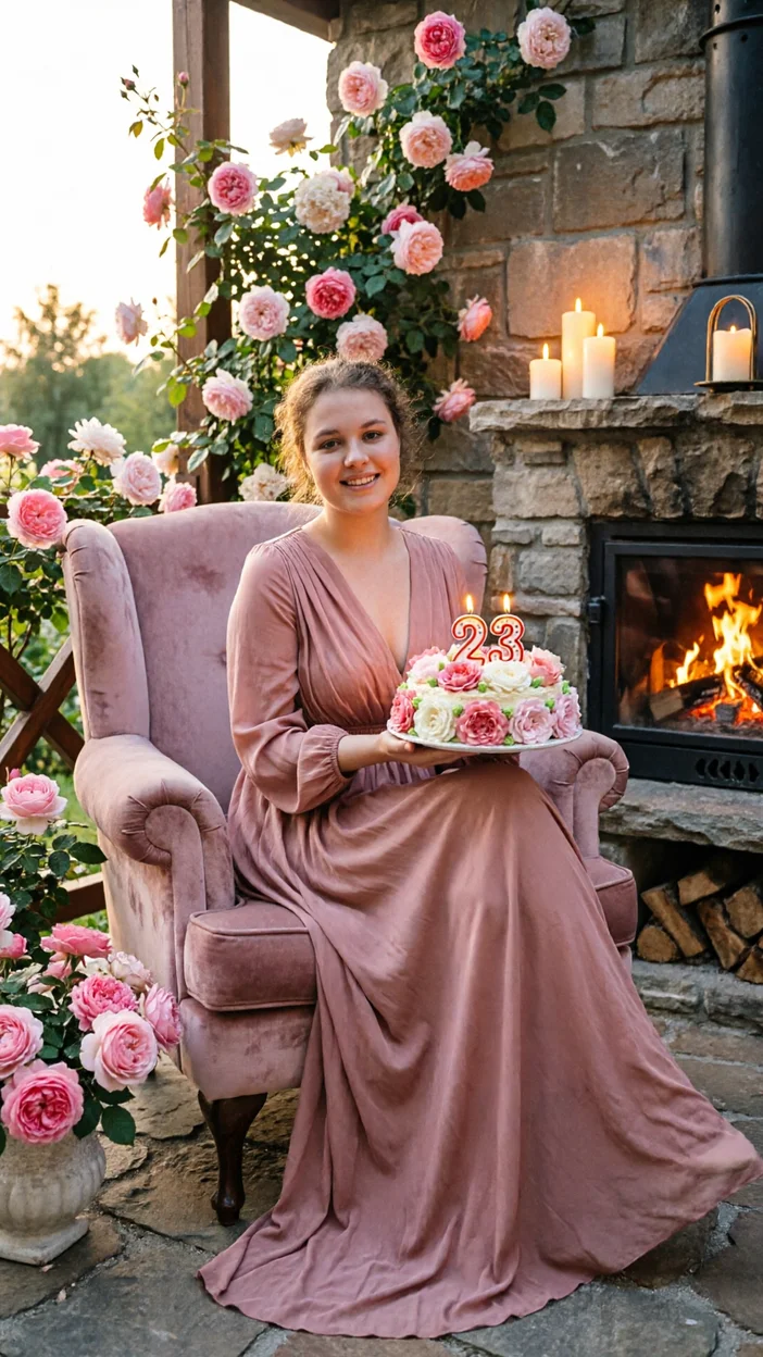 Фотосессия 23 года с цветами 
