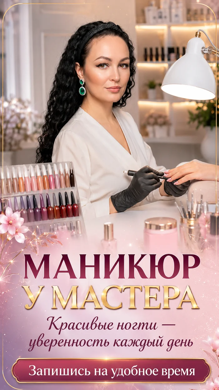 «МАНИКЮР У МАСТЕРА» рекламный банер с вашим фото 
