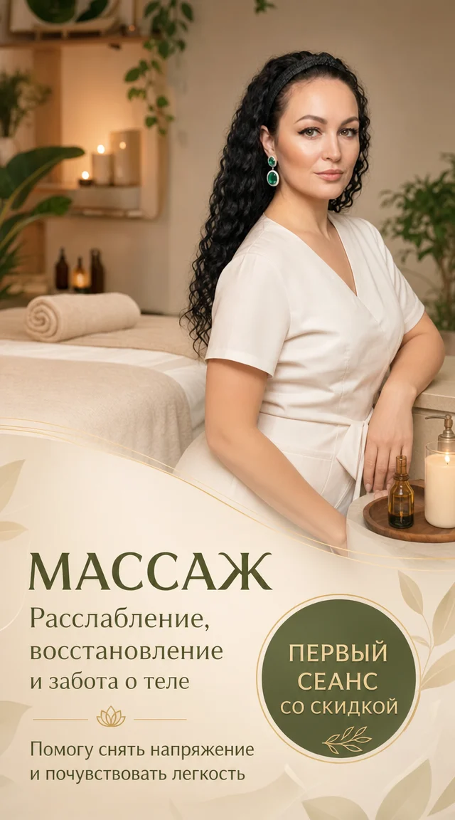 Рекламный баннер для массажиста через нейросеть