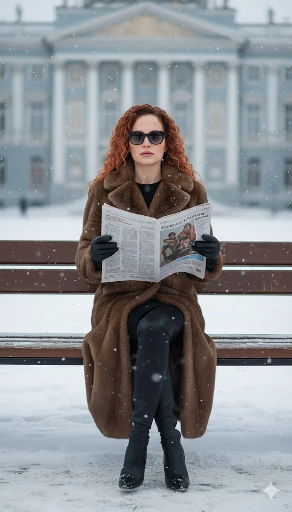 Зимняя элегантность на площади