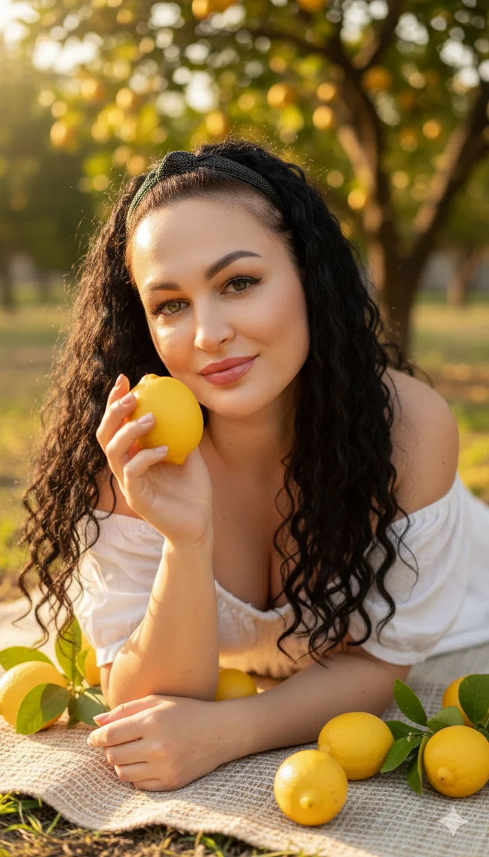 Девушка с лимонами   