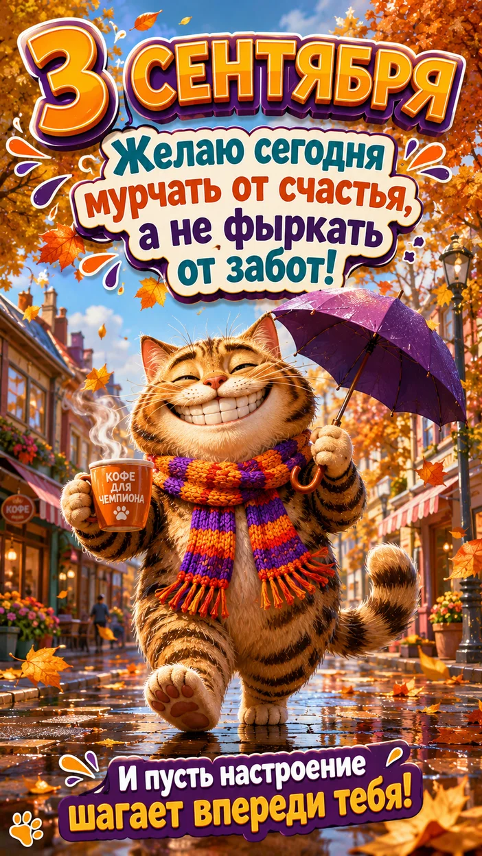 Кот Фазилио и третье сентября - видео открытка