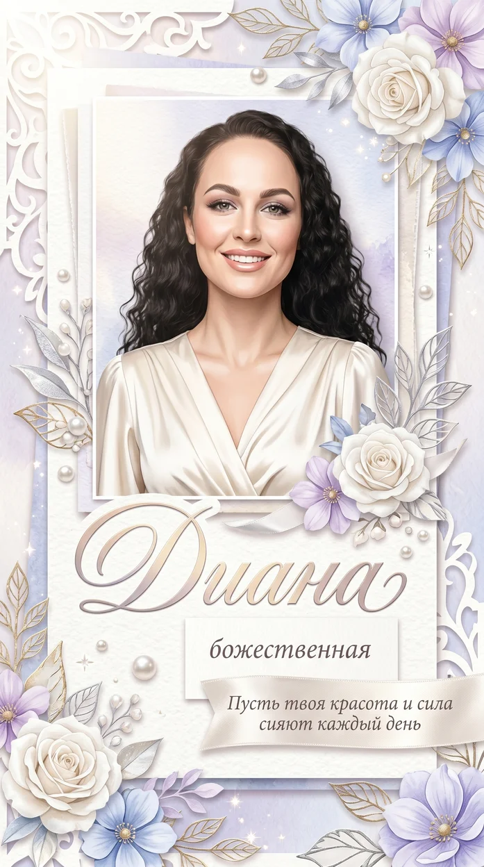 «Диана» именная открытка 