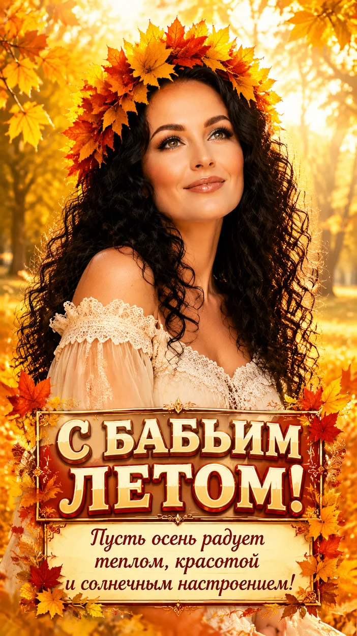 Фотосессия девушки с осенним венком в парке