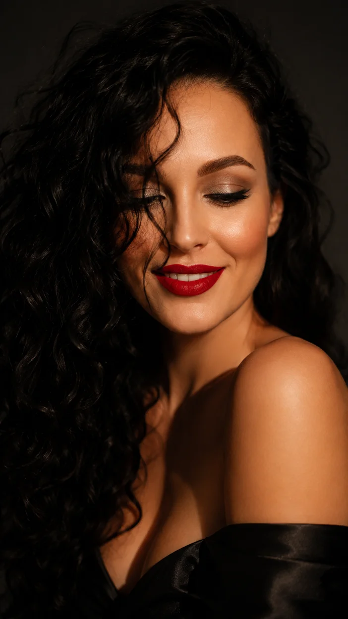 Фотосессия beauty-портрета с красной помадой