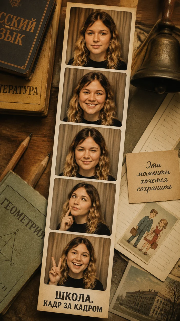 Фотосессия ретро-ленты из фотоавтомата
