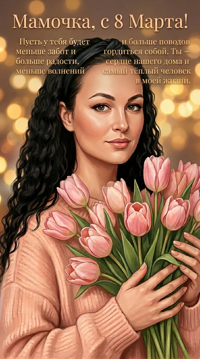 Открытка для мамы на 8 марта 