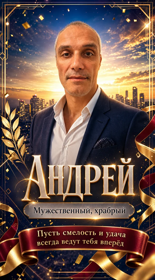 «Андрей»  открытка поздравительная именная 