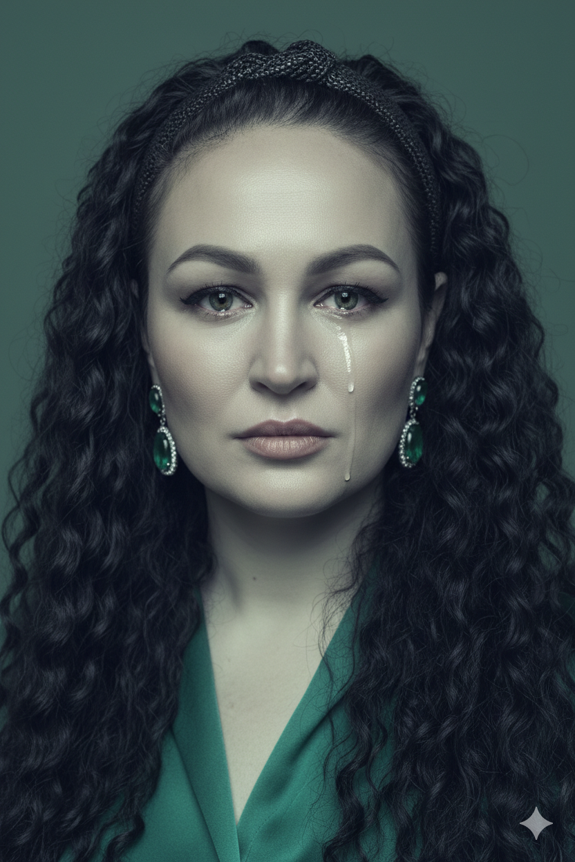 Эмоциональный портрет, глаза наполнены слезами