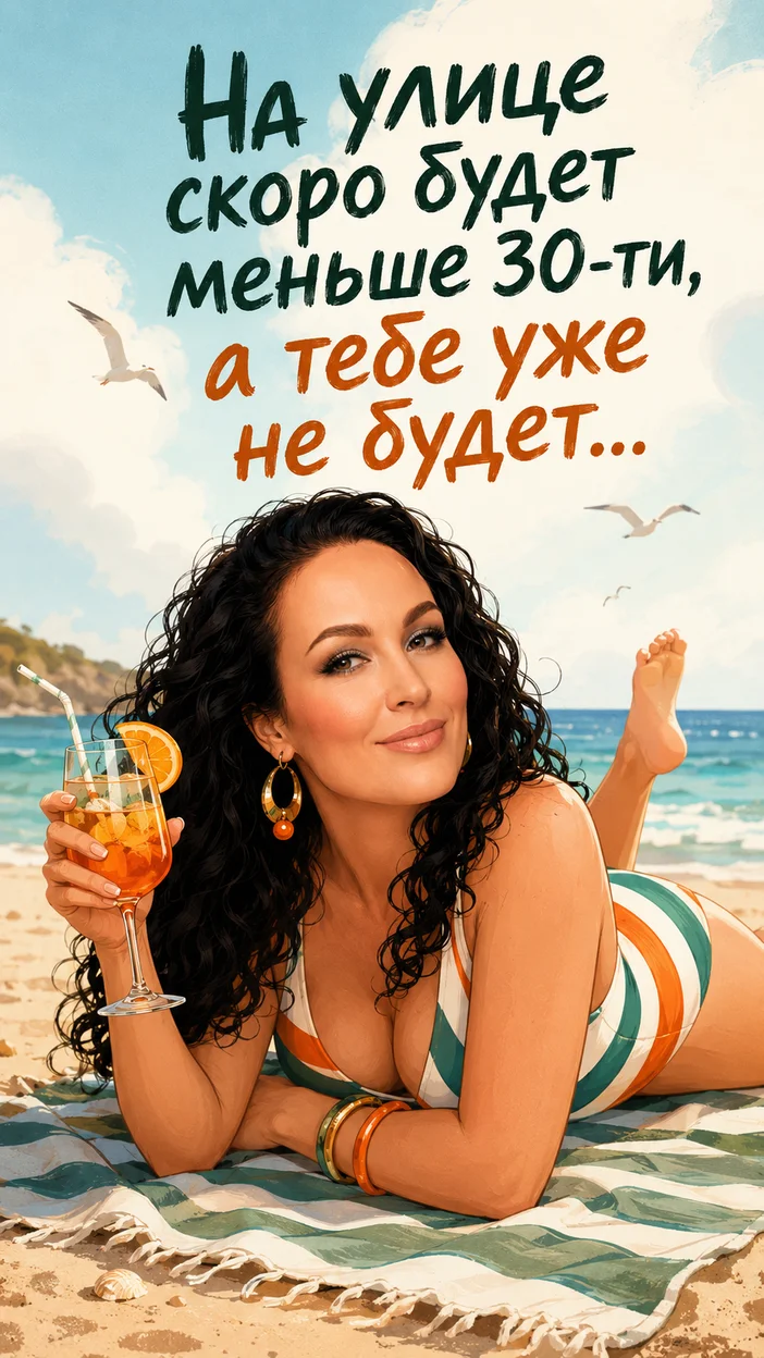 Фотосессия наивная пляжная открытка с надписью сверху