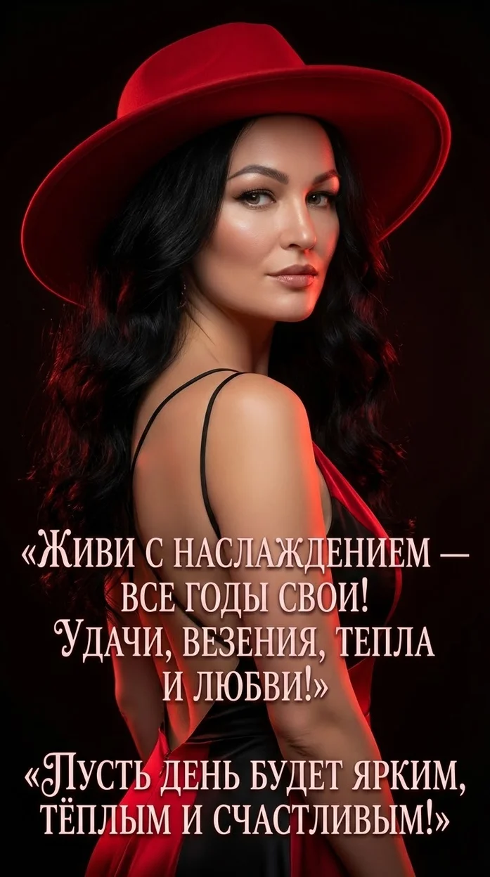 Открытка с вашим фото - «ЖИВИ С НАСЛАЖДЕНИЕМ