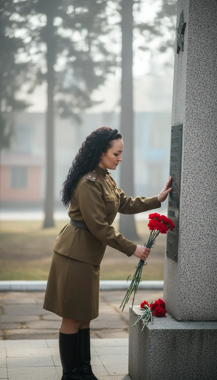 девушка в военной форме 