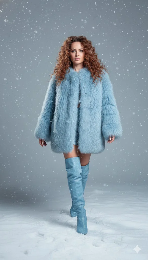 Зимний фэшн в голубом