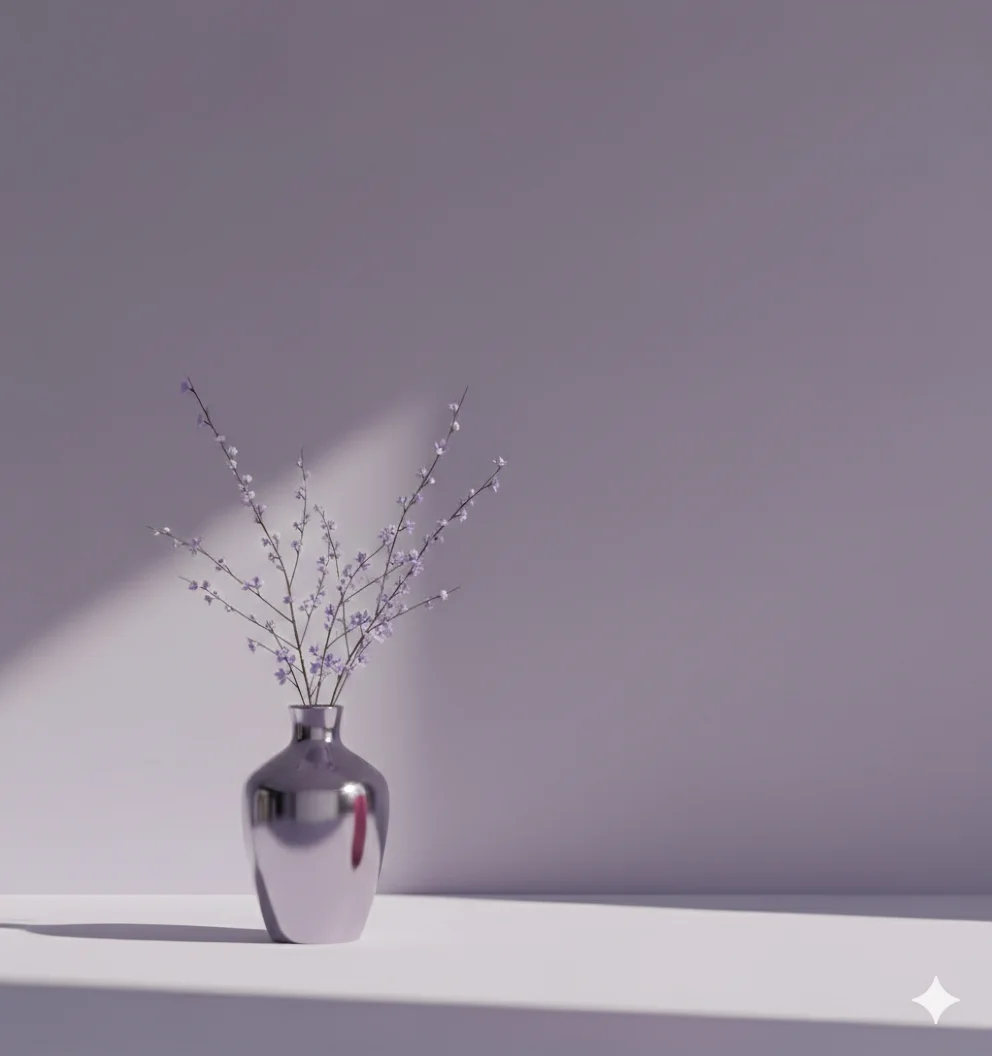 Сцена для продажи -  Нежно сиреневый фон с вазой