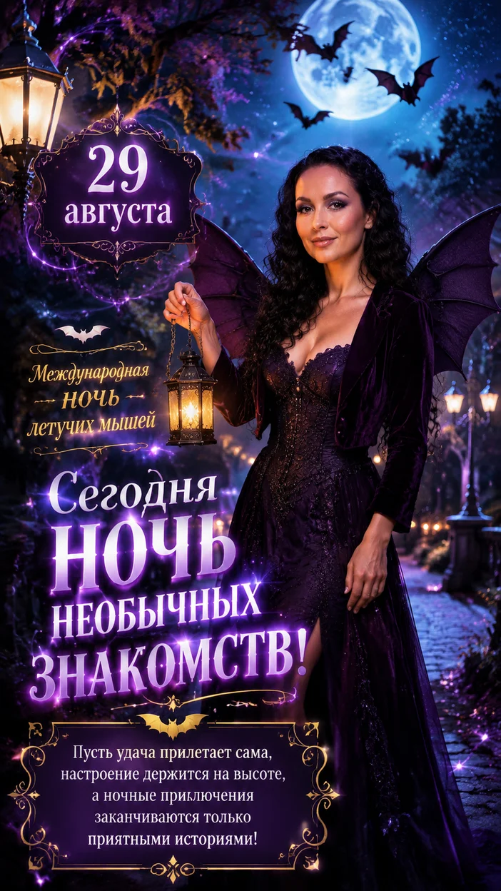 Фотосессия женщины в тёмно-фиолетовом платье в вечернем парке