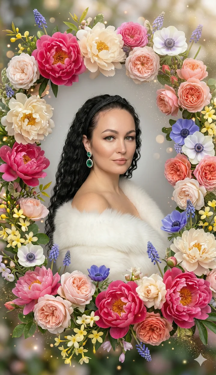 Рамка из цветов для  фото 