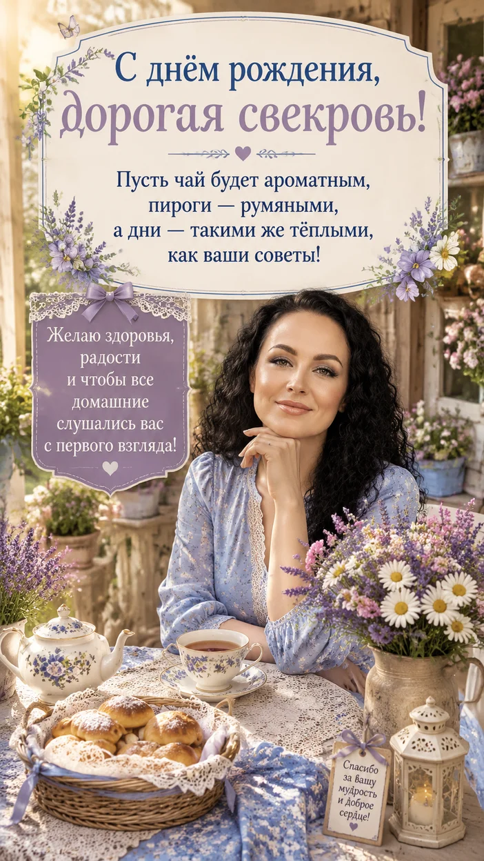 Фотосессия свекрови на летней веранде