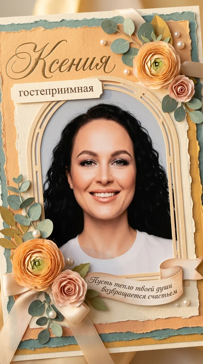 «Ксения» именная открытка