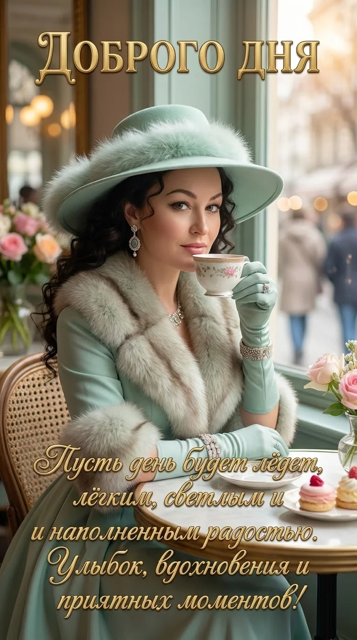 Открытка с вашим фото - «Пусть день будет лёгким, светлым и наполненным радостью