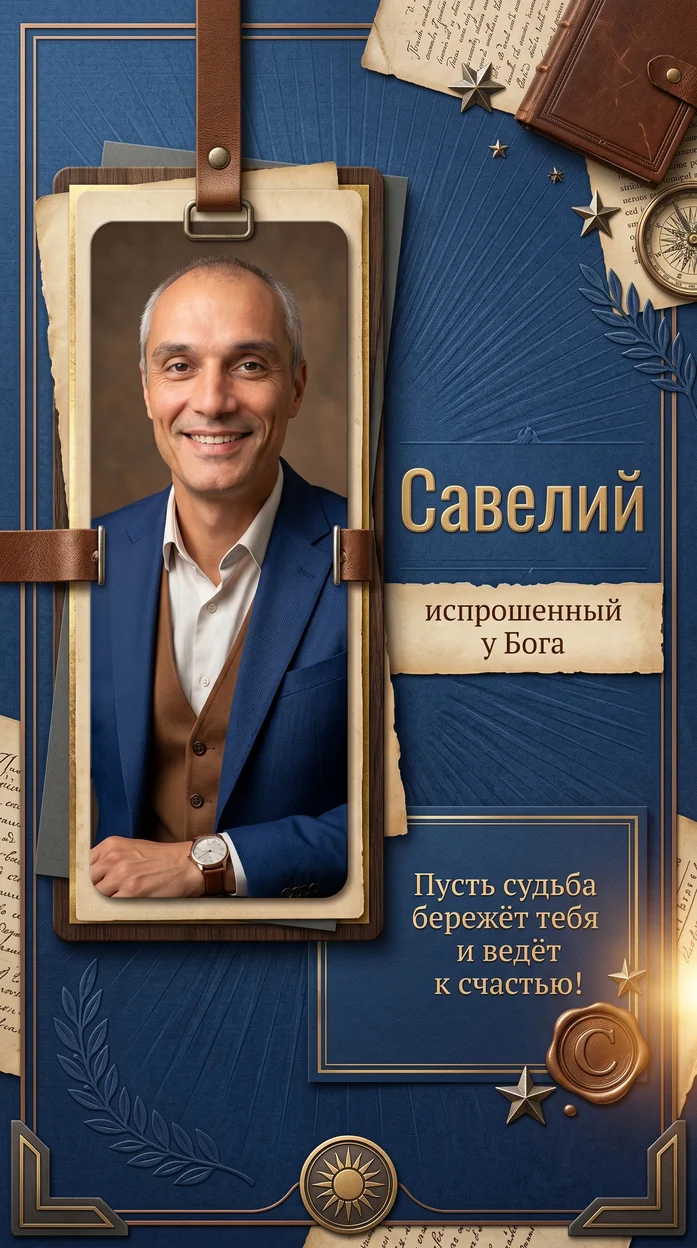 «Савелий» именная открытка