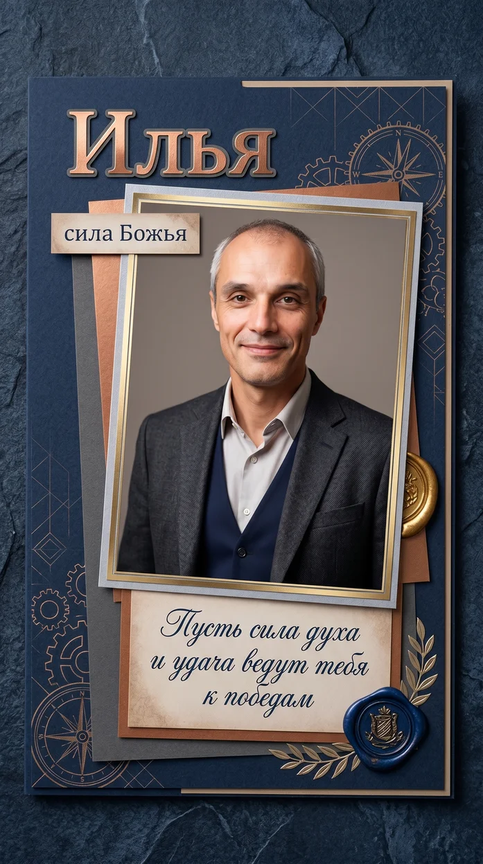 «Илья» именная открытка