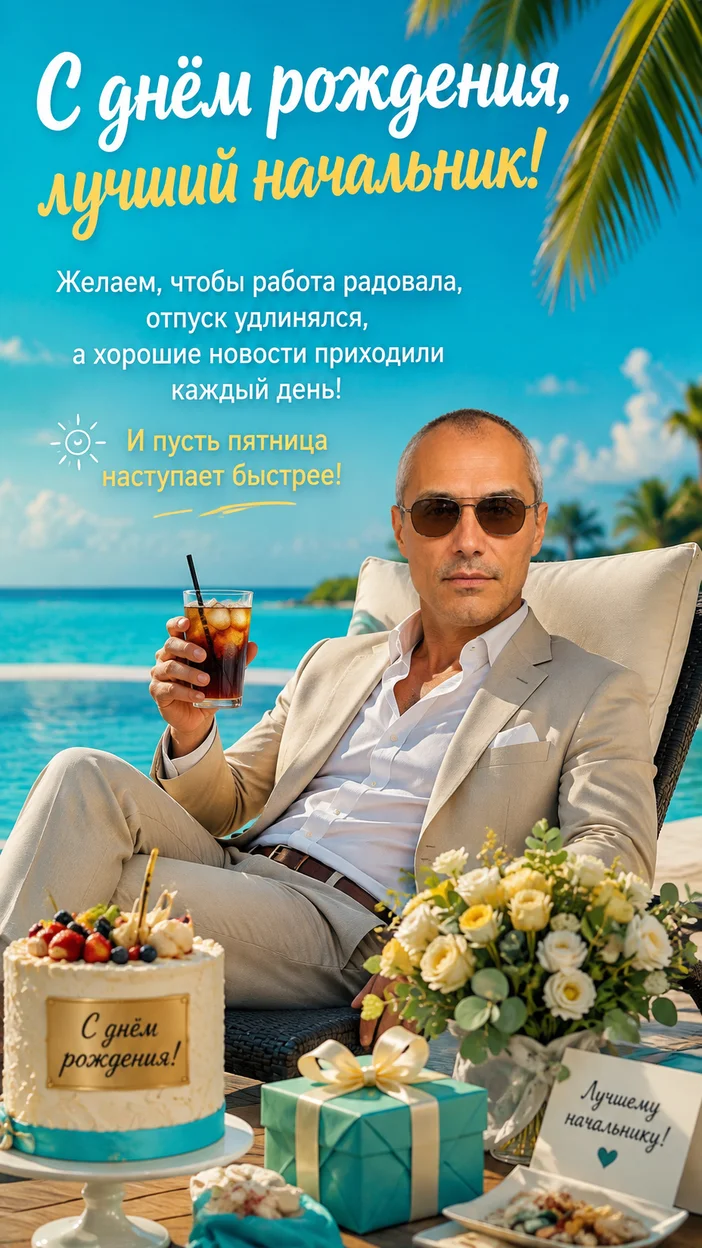 Фотосессия начальника на отдыхе у моря