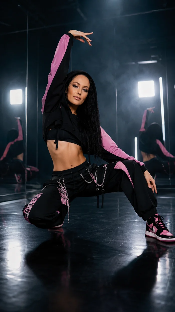 Фотосессия hip-hop dance в чёрно-розовом образе