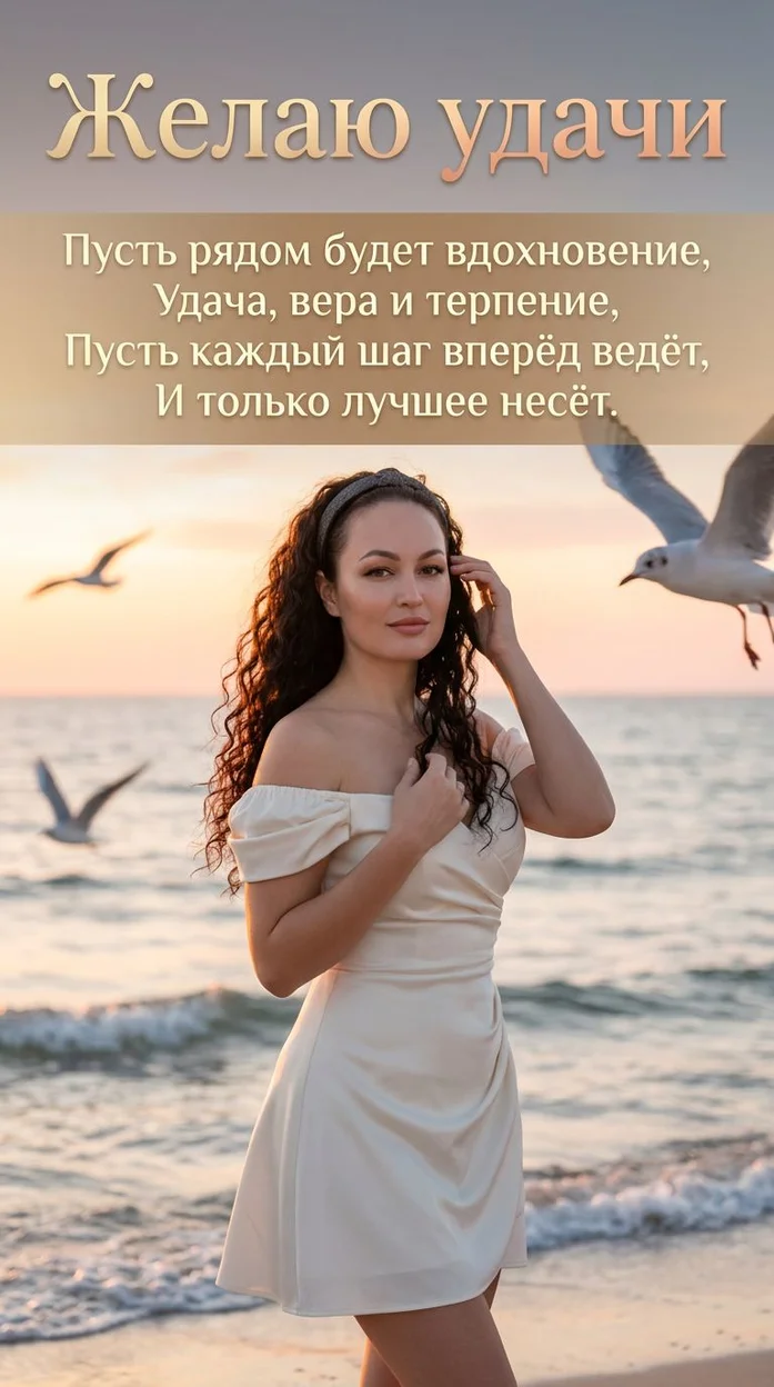 Открытка с вашим фото - Желаю удачи 