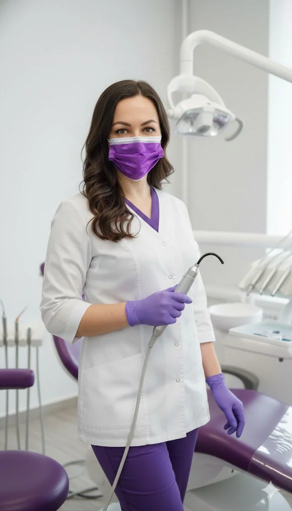Стоматология в фиолетовых тонах