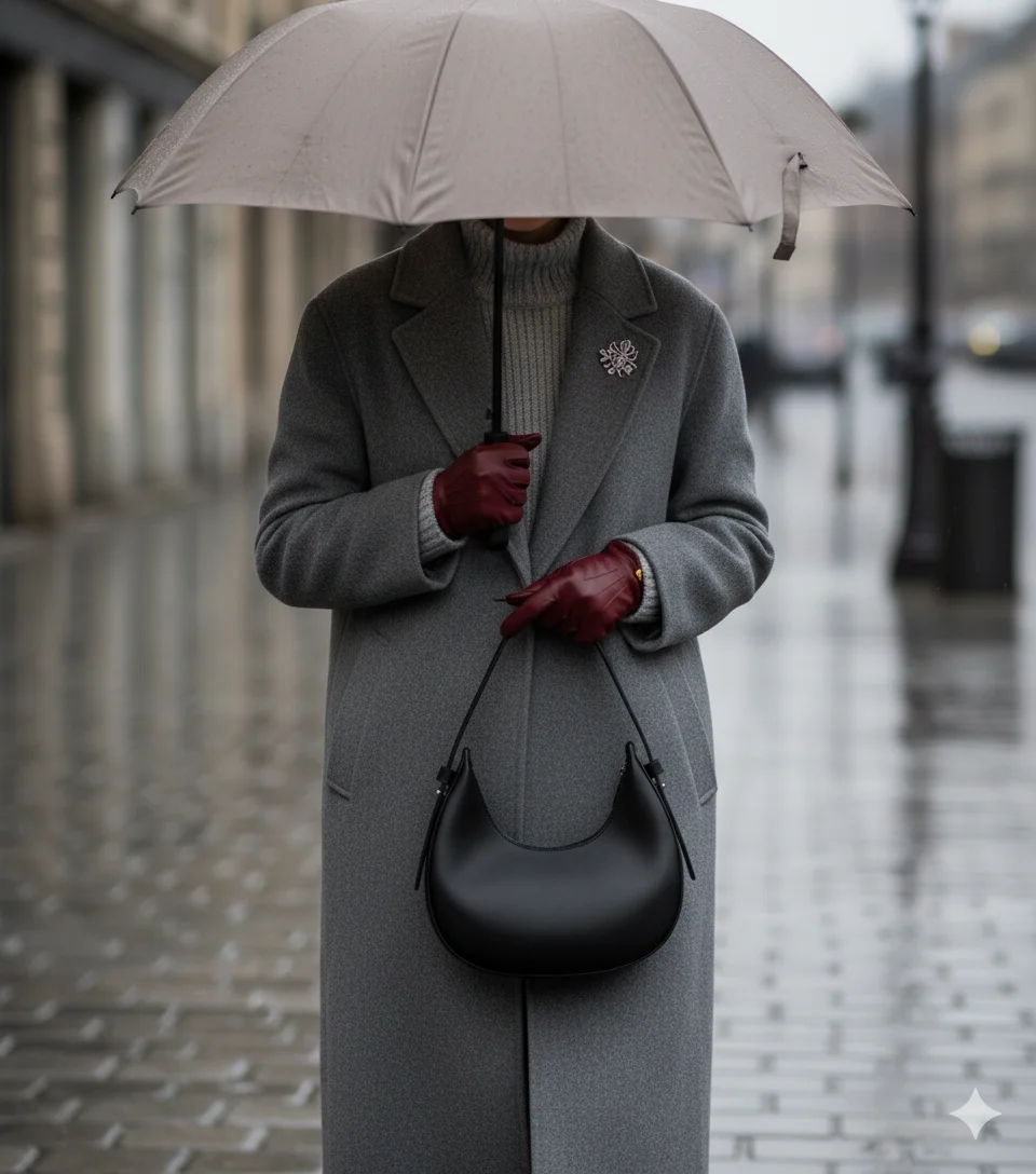 Сцена для продажи кожаной сумки 