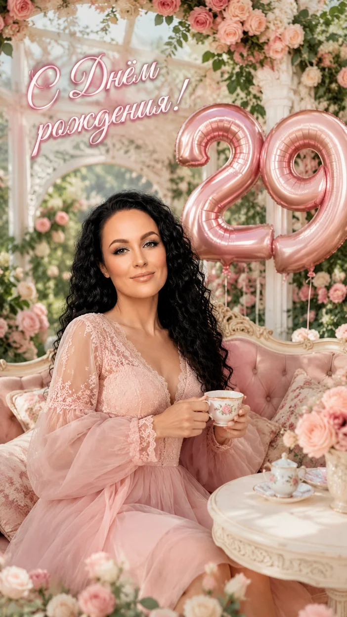 Фотосессия в розовом павильоне с шарами 29