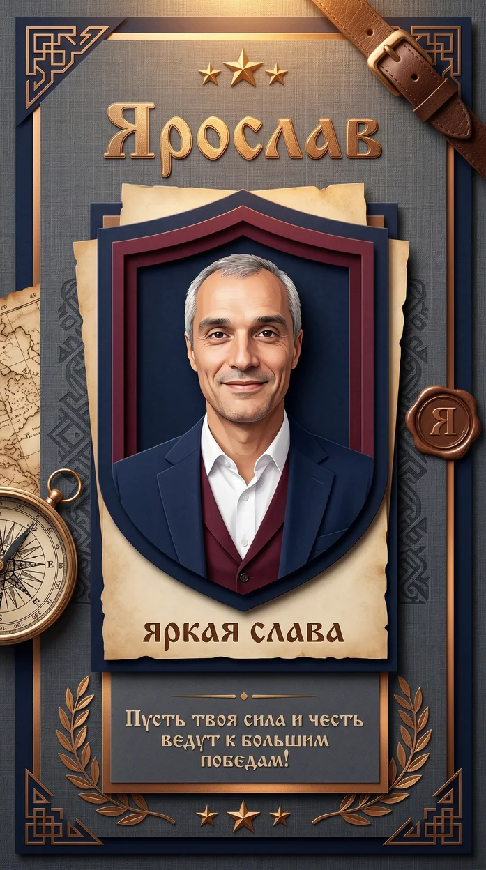 «Ярослав» именная открытка 