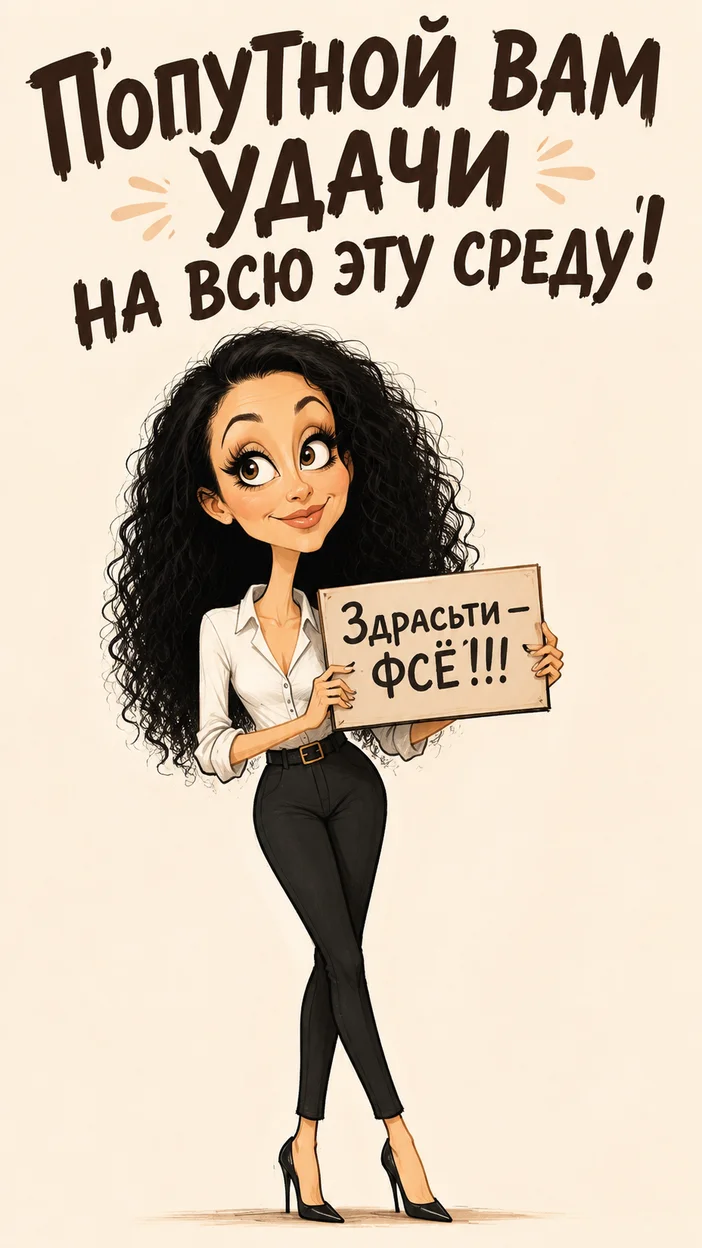 Фотооткрытка для всех с текстом "Попутной вам удачи на всю эту среду!"