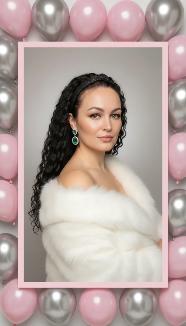 РАМКА С РОЗОВЫМИ И СЕРЕБРЯНЫМИ ШАРАМИ