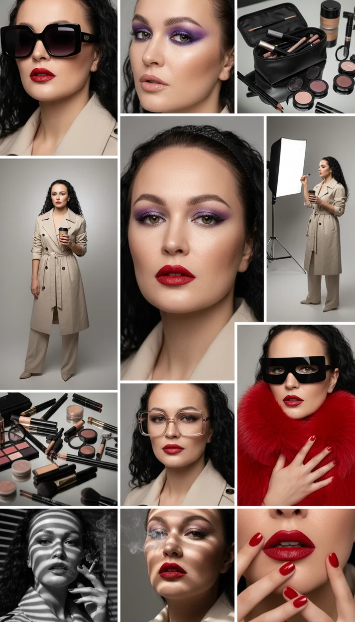 серия модных и beauty-фотографий в стиле глянцевого модного журнала