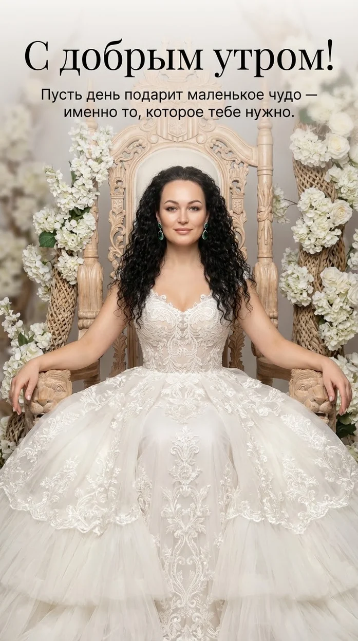 Открытка с  вашим фото и пожеланием доброго утра 